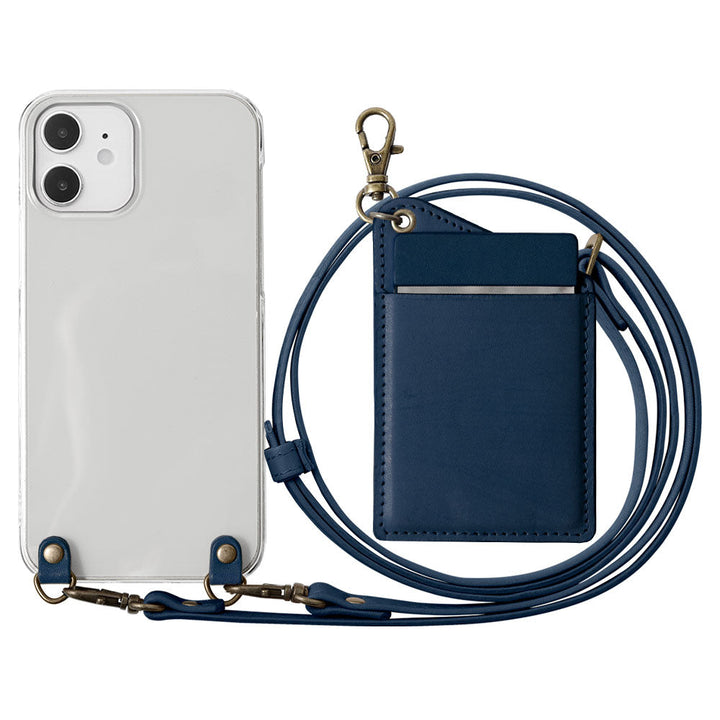 Clear case genuine leather Tochigi leather stainless steel mirror with shoulder strap back case Galaxy series