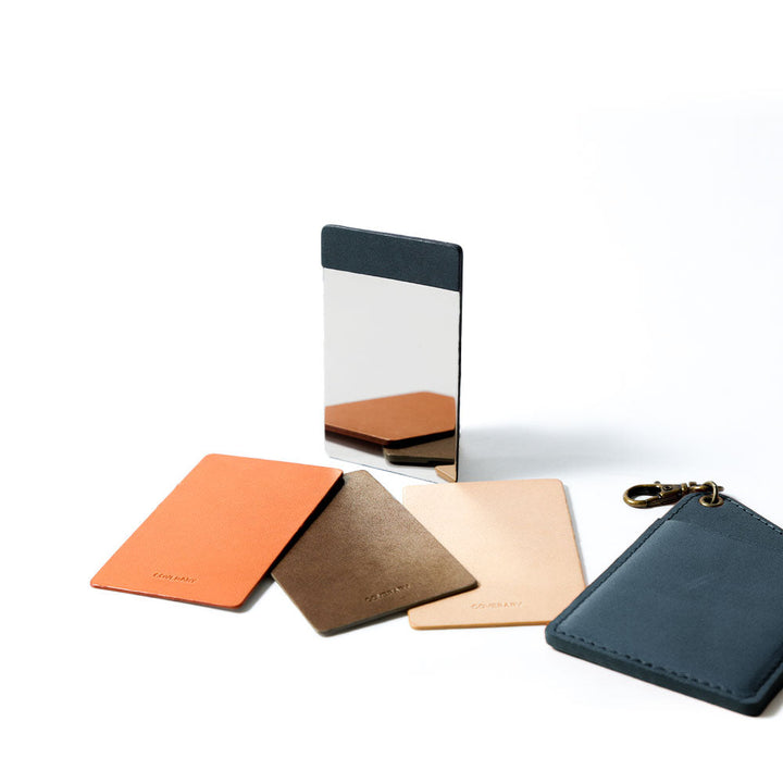 Clear case genuine leather Tochigi leather stainless steel mirror with shoulder strap back case iPhone series