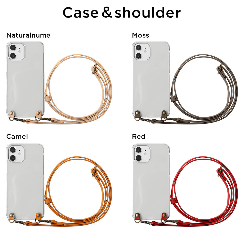 Clear case genuine leather Tochigi leather stainless steel mirror with shoulder strap back case AQUOS series