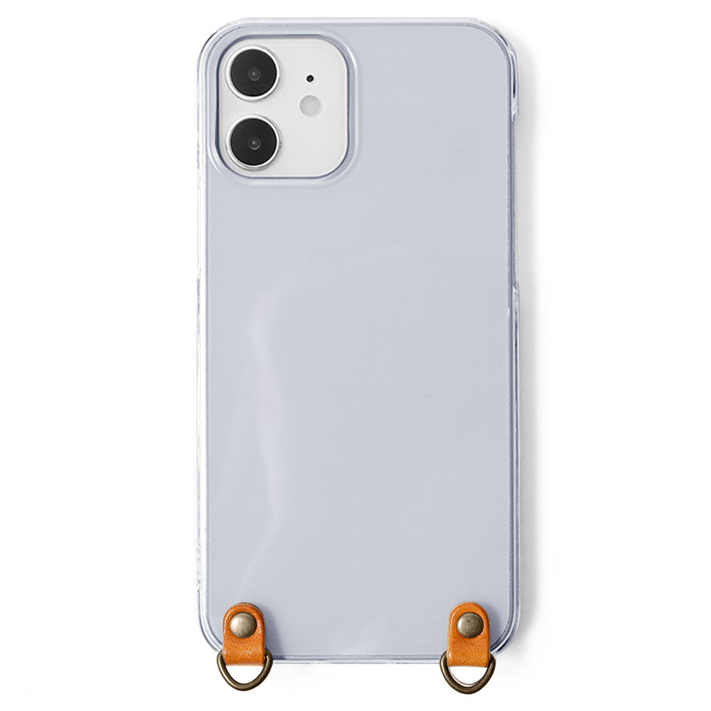 Clear case genuine leather Tochigi leather stainless steel mirror with shoulder strap back case Galaxy series