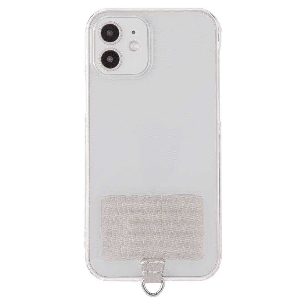 Coque transparente Cuir véritable 32 couleurs Cuir italien grainé Ensemble support arrière