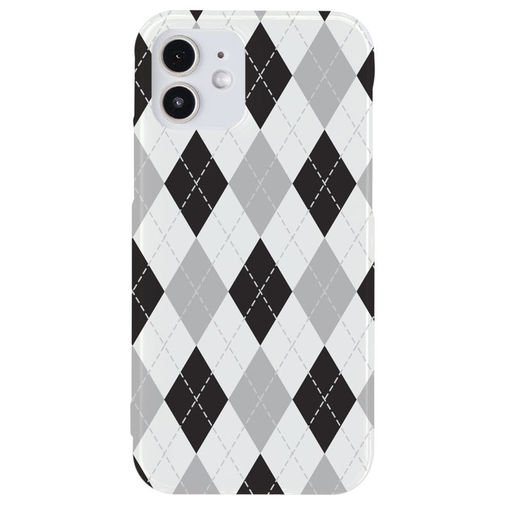 Clear Case Printed Argyle Pattern Back Case