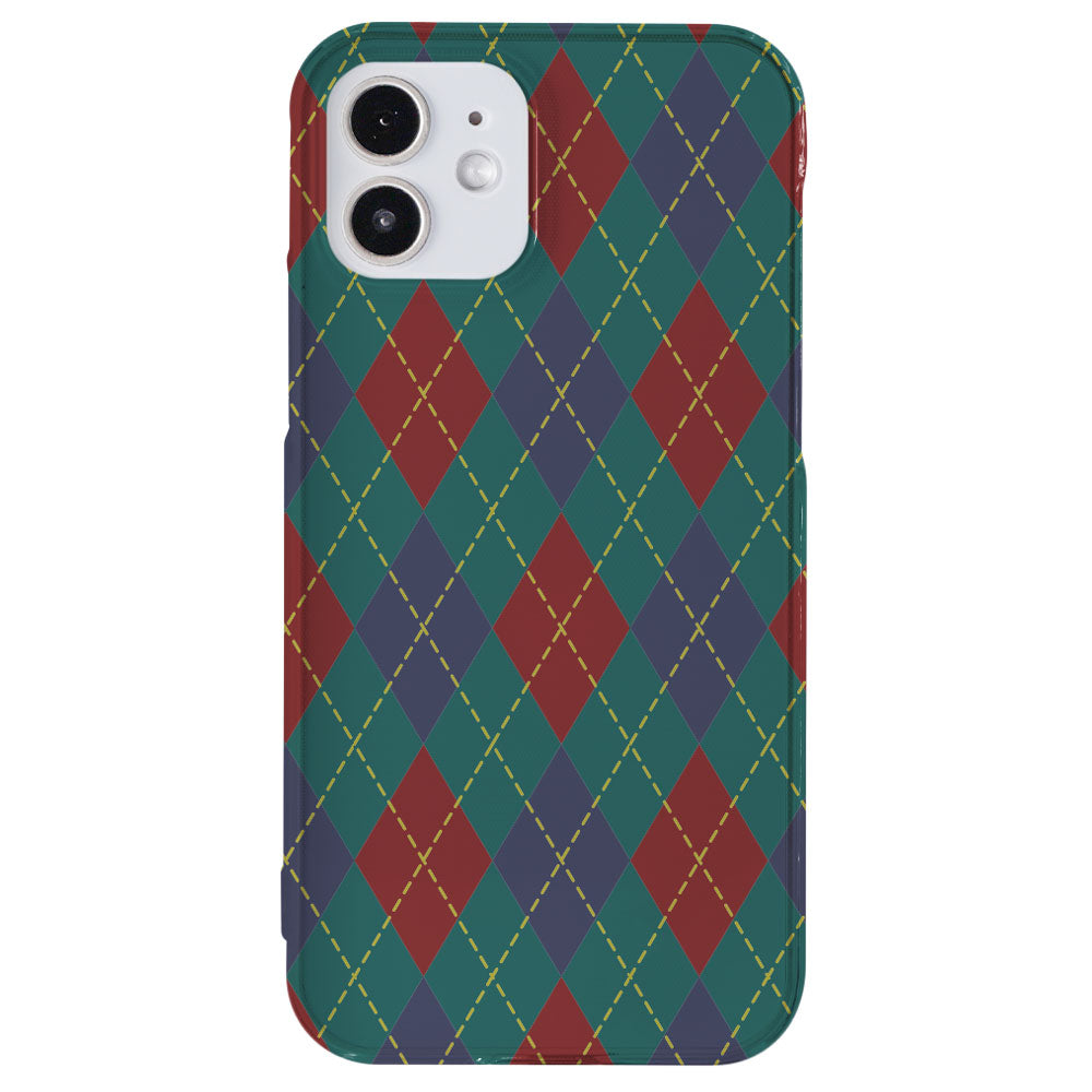 Clear Case Printed Argyle Pattern Back Case Galaxy Series