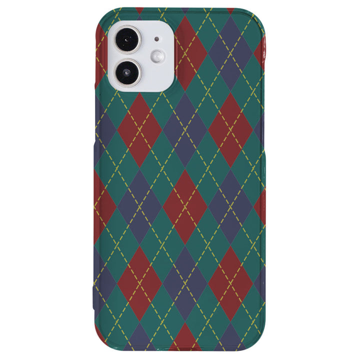 Clear Case Printed Argyle Pattern Back Case Galaxy Series