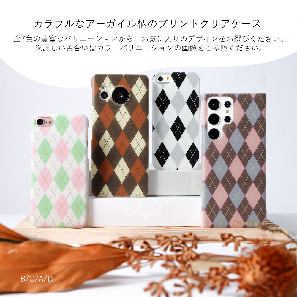 Clear Case Printed Argyle Pattern Back Case Galaxy Series