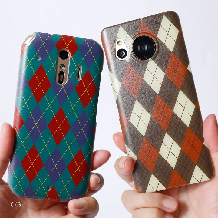 Clear Case Printed Argyle Pattern Back Case