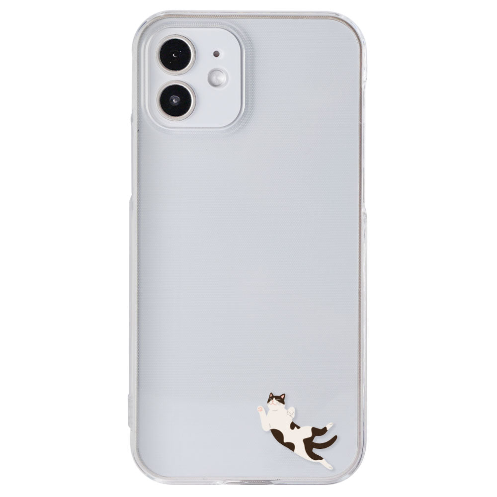 Coque arrière imprimée en plastique transparent avec un point de chat