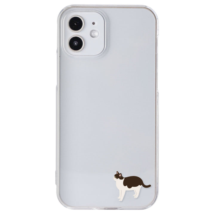 Coque arrière imprimée en plastique transparent avec un point de chat