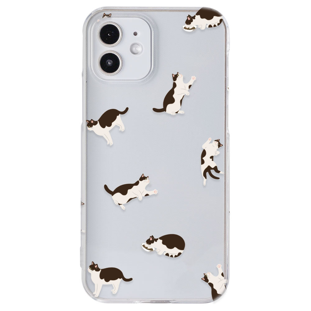 Clear Case Print Cat Pattern Back Case Galaxy Series