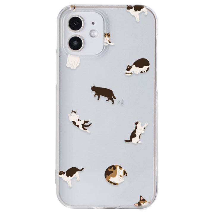 Clear Case Print Cat Pattern Back Case Galaxy Series