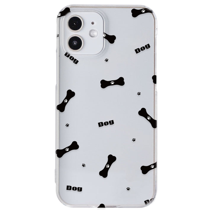 Clear case printed with dog pattern back case