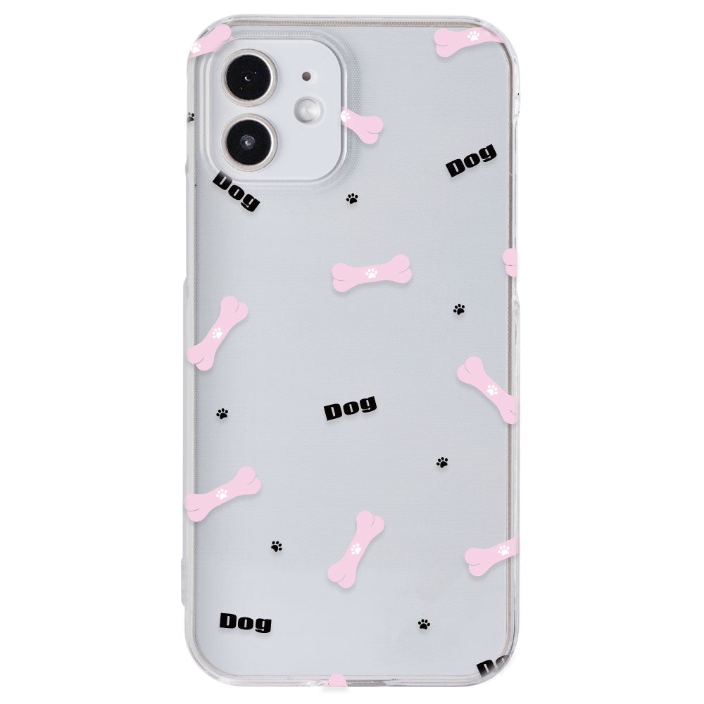 Clear case printed with dog pattern back case