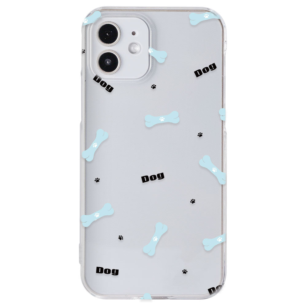 Clear case printed with dog pattern back case