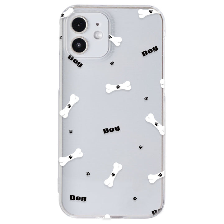 Clear case printed with dog pattern back case