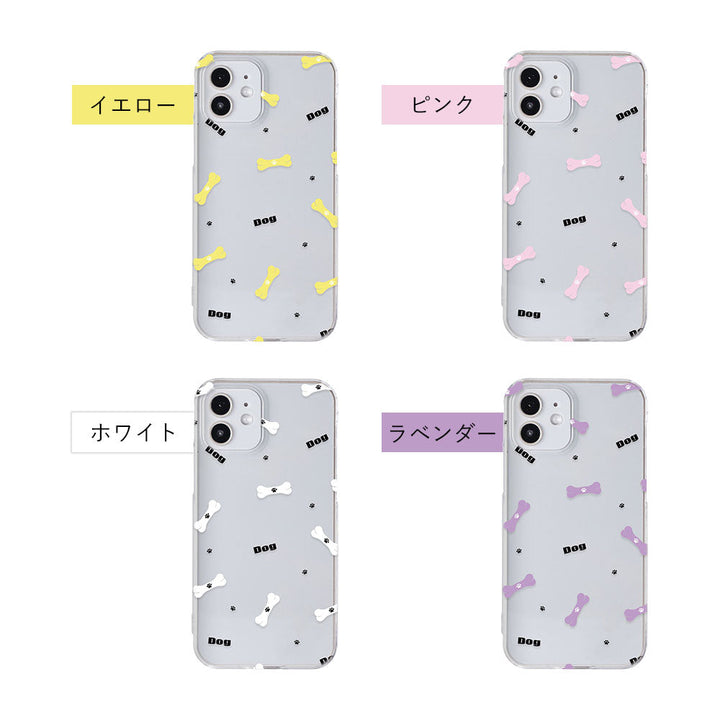 クリアケース プリント ドッグパターン 背面ケース AQUOSシリーズ