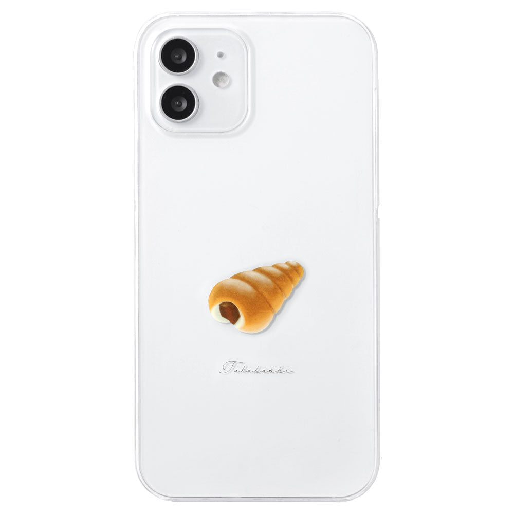 Clear Case Print Bread One Point Name Engraving Back Case AQUOS Series