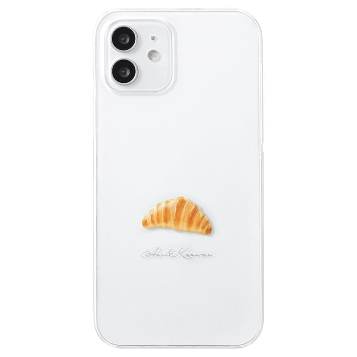 クリアケース プリント パン ワンポイント 名入れ 背面ケース