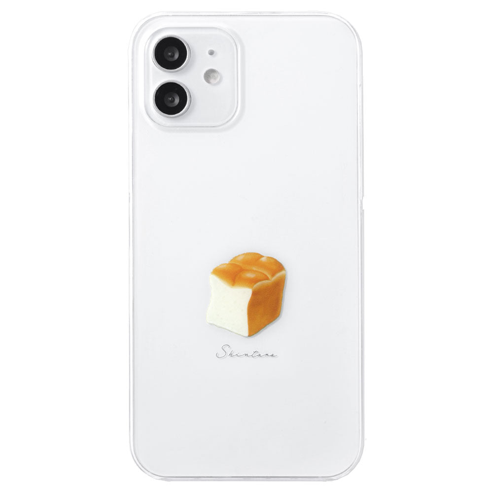 Clear Case Print Bread One Point Name Engraving Back Case AQUOS Series