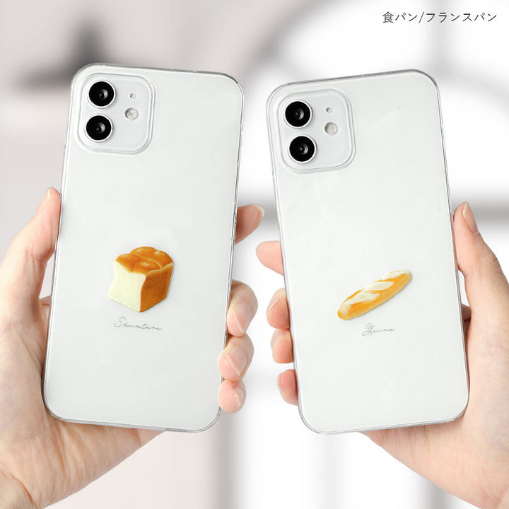 クリアケース プリント パン ワンポイント 名入れ 背面ケース Google Pixelシリーズ