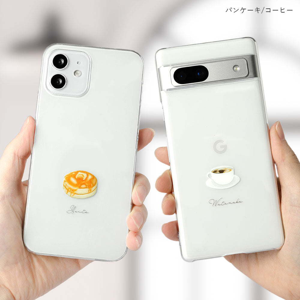 Coque transparente imprimée café point unique avec nom personnalisé coque arrière série AQUOS