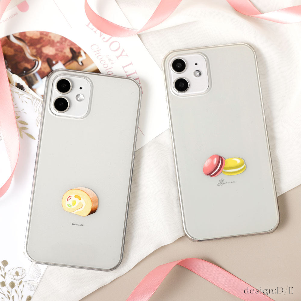 Clear Case Print Sweets One Point Name Engraving Back Case