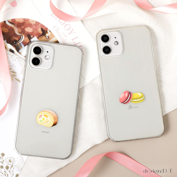 Clear Case Print Sweets One Point Name Engraving Back Case