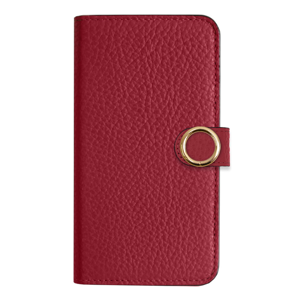 Cuir véritable 32 couleurs cuir italien grainé étui portefeuille avec anneau doré pour cartes (avec ceinture) série Xperia