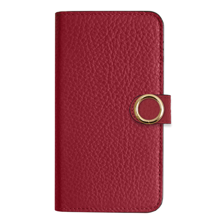 Cuir véritable 32 couleurs cuir italien grainé étui portefeuille avec anneau doré pour cartes (avec ceinture) série Xperia