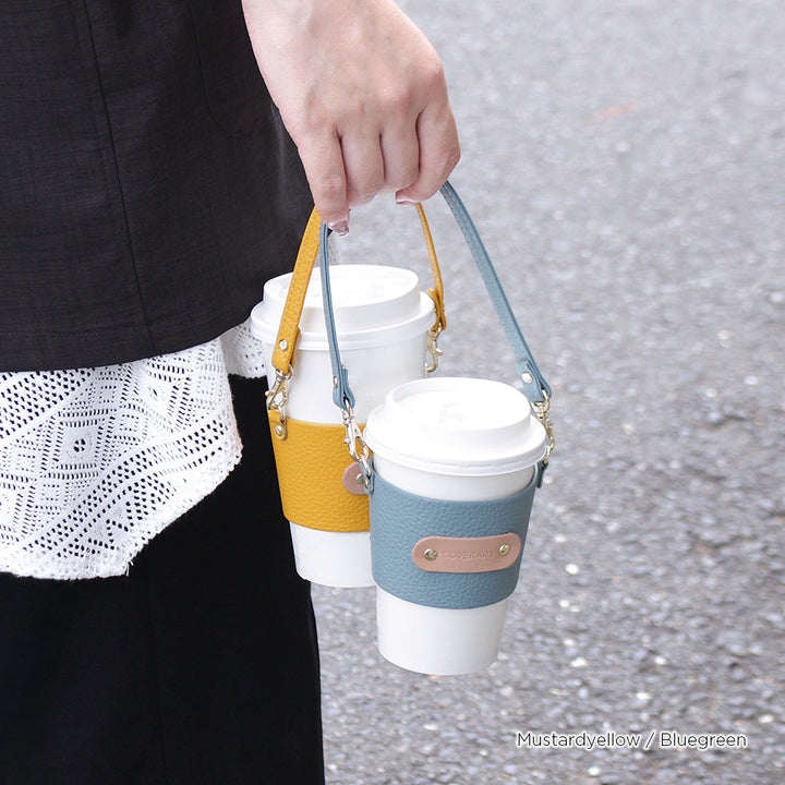 Genuine leather Italian shrink leather cup holder