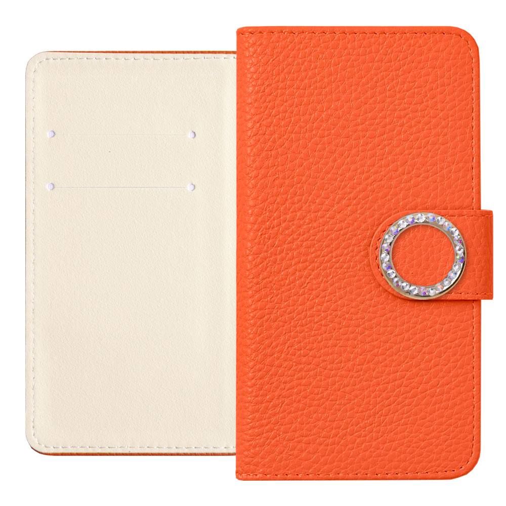 Vegan Leather Basic Leather-Style Round Stone Wallet Case (with Belt) Xperia Series