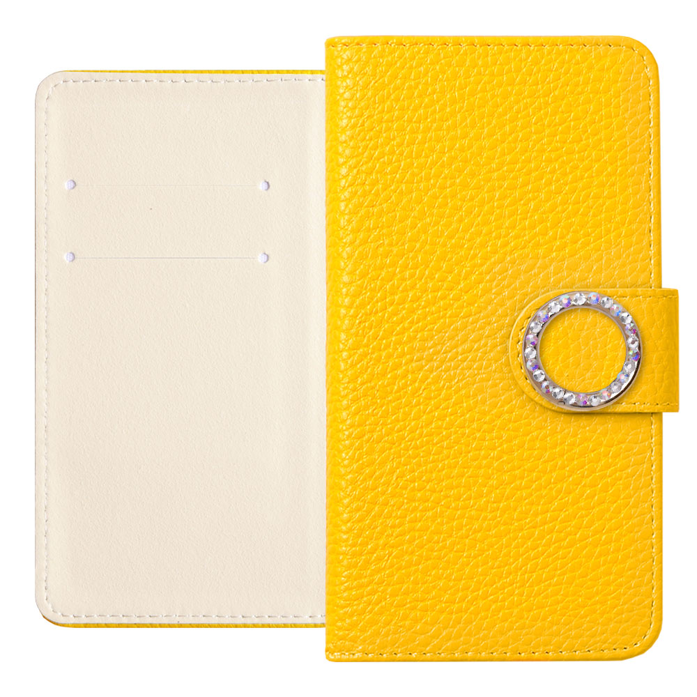 Vegan Leather Basic Leather-Style Round Stone Wallet Case (with Belt) Xperia Series