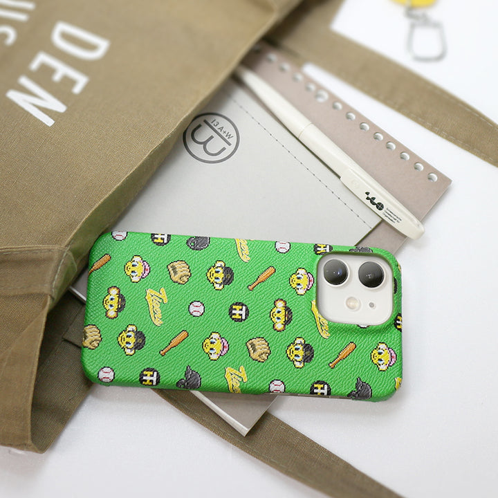 Hanshin Tigers × COVERARY 2025 Cuir Véritable Illustration à Points Motif Complet Étui Arrière Collaboratif