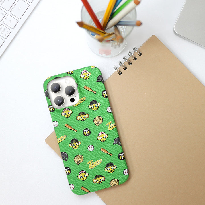 Hanshin Tigers × COVERARY 2025 Cuir Véritable Illustration à Points Motif Complet Étui Arrière Collaboratif