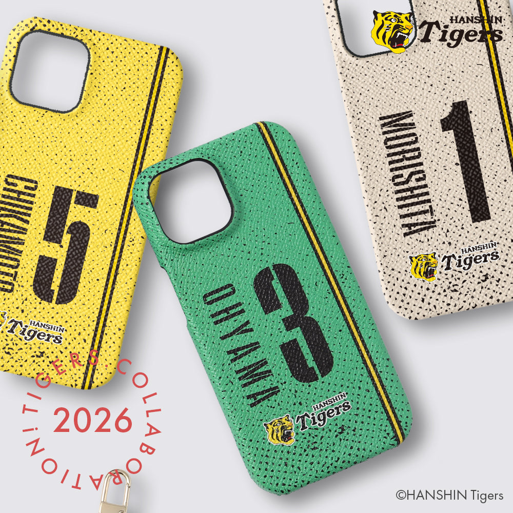 阪神タイガース × COVERARY 本革 背番号 グランジパターン コラボ背面ケース