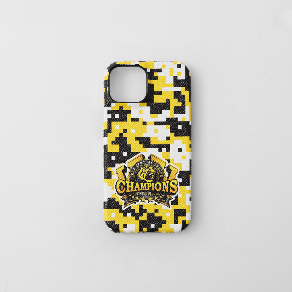 【期間限定】阪神タイガース × COVERARY 2026リーグ優勝ロゴ デジタルカモフラージュ 本革 コラボ背面ケース