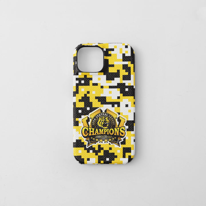 【期間限定】阪神タイガース × COVERARY 2026リーグ優勝ロゴ デジタルカモフラージュ 本革 コラボ背面ケース