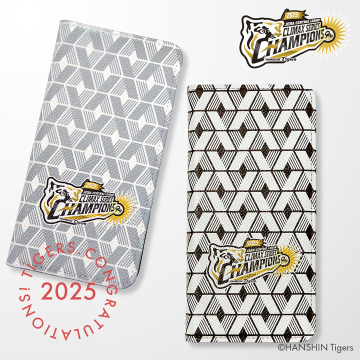 [Limited Time] Hanshin Tigers × COVERARY 2025CS Championship Logo All-over Pattern Genuine Leather Collaboration Notebook Case