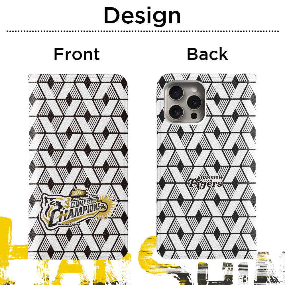 [Limited Time] Hanshin Tigers × COVERARY 2025CS Championship Logo All-over Pattern Genuine Leather Collaboration Notebook Case