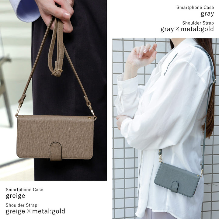 本革 ドマーニ ボレロ ショルダーストラップ付き スタンド機能 手帳型ケース（ベルトあり）