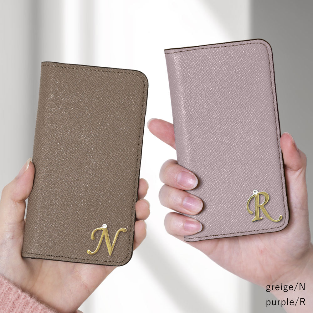 Étui portefeuille en cuir véritable original Domani Bolero avec décoration d'initiales et fonction support pour la série Google Pixel