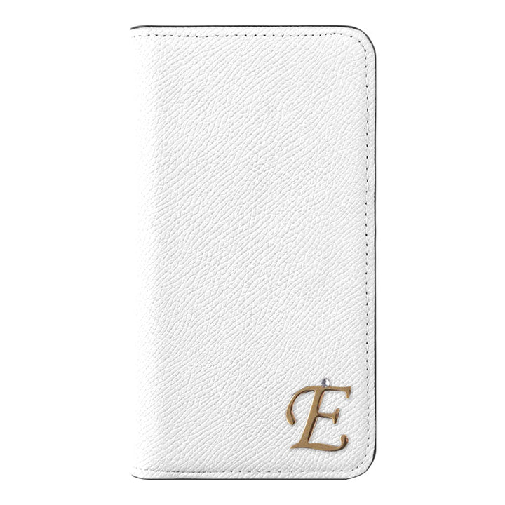 Étui portefeuille en cuir véritable original Domani Bolero avec décoration d'initiales et fonction support pour la série Galaxy