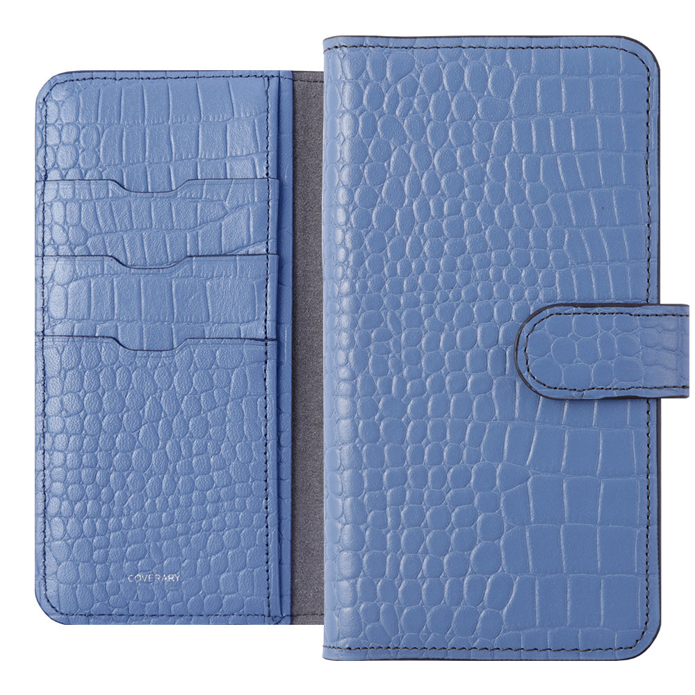 Étui portefeuille en cuir véritable original Domani Croco avec fonction support (avec ceinture) pour la série Galaxy