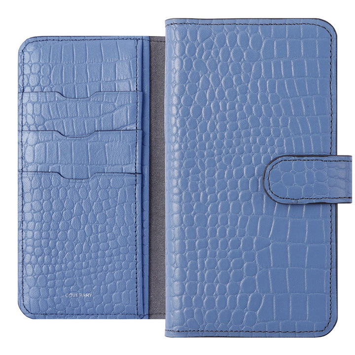 Étui portefeuille en cuir véritable original Domani Croco avec fonction support (avec ceinture) pour la série Galaxy