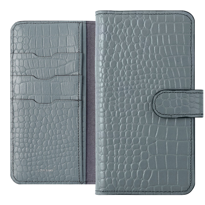 本革 オリジナルレザー ドマーニ クロコ スタンド機能 手帳型ケース（ベルトあり）