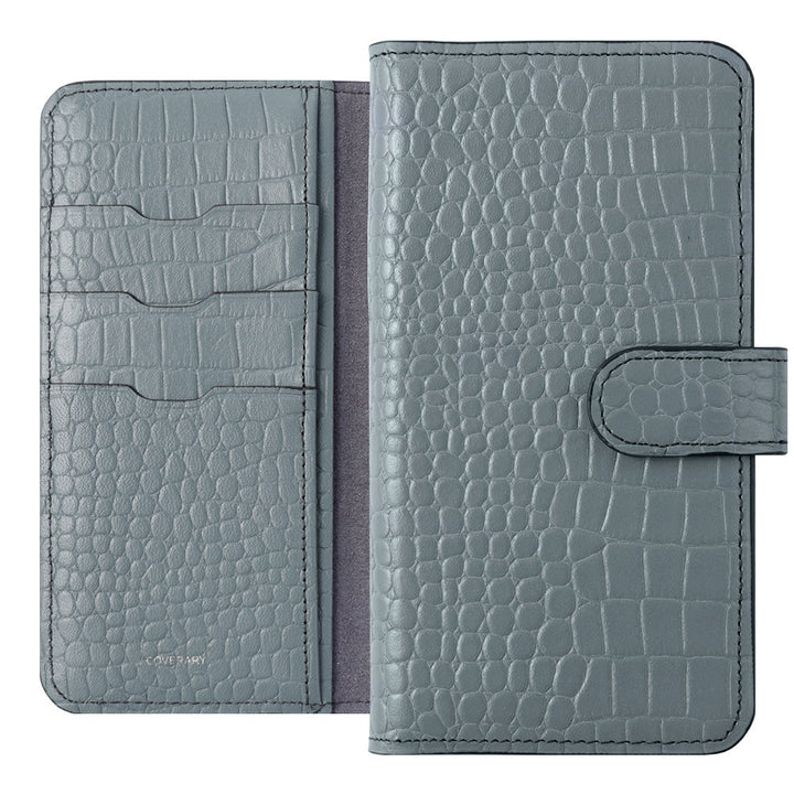 Étui portefeuille en cuir véritable original Domani Croco avec fonction support (avec ceinture) pour la série Google Pixel