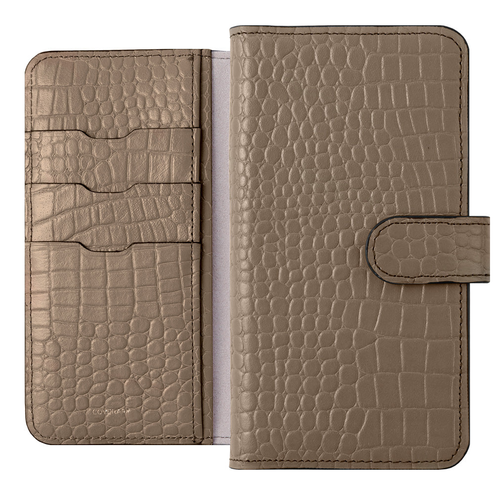 Étui portefeuille en cuir véritable original Domani Croco avec fonction support (avec ceinture) pour la série Galaxy