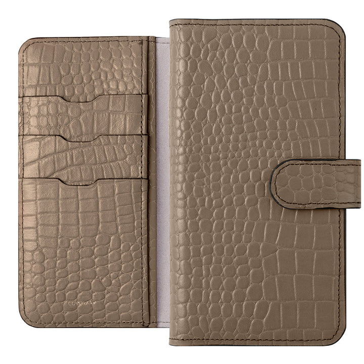 Étui portefeuille en cuir véritable original Domani Croco avec fonction support (avec ceinture) pour la série Galaxy