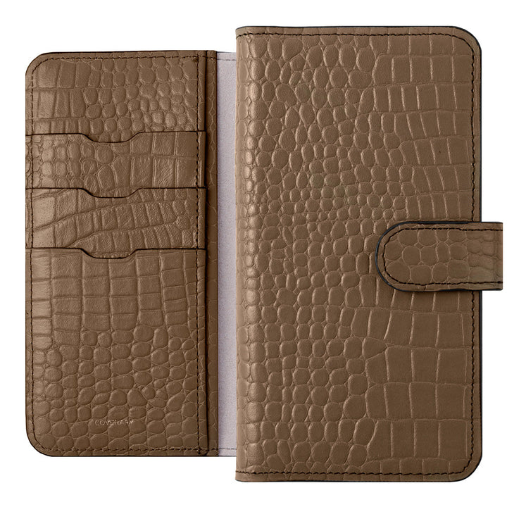 Étui portefeuille en cuir véritable original Domani Croco avec fonction support (avec ceinture) pour la série Galaxy