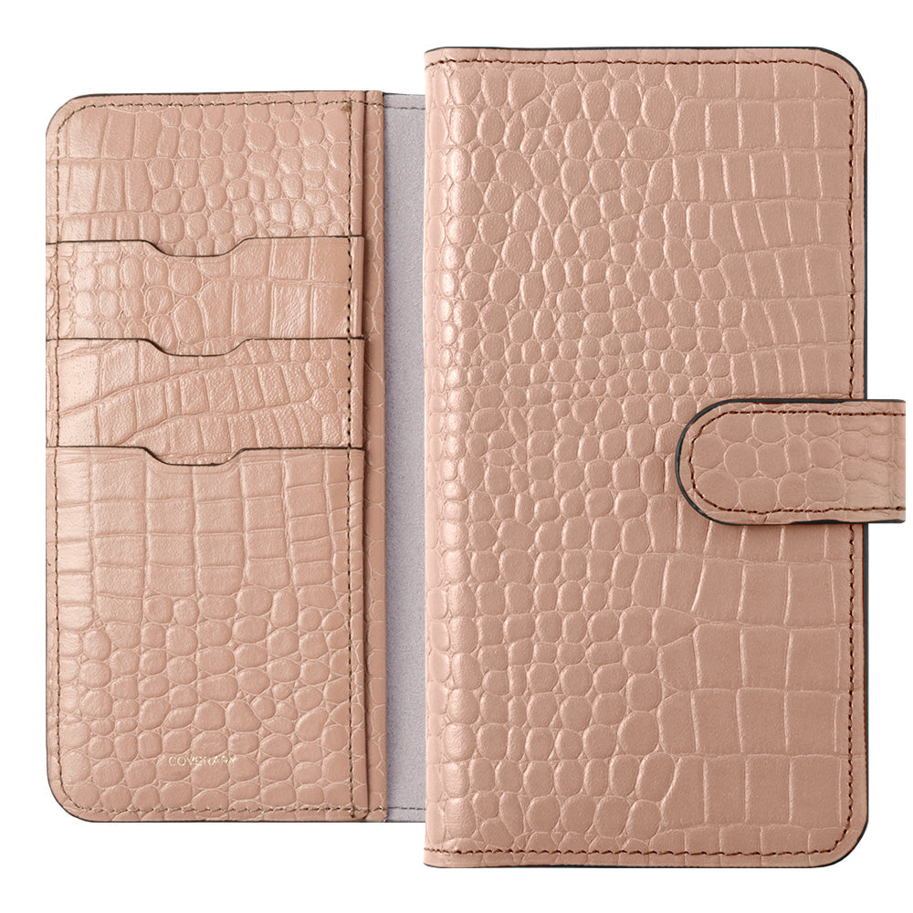 Étui portefeuille en cuir véritable original Domani Croco avec fonction support (avec ceinture) pour la série Galaxy