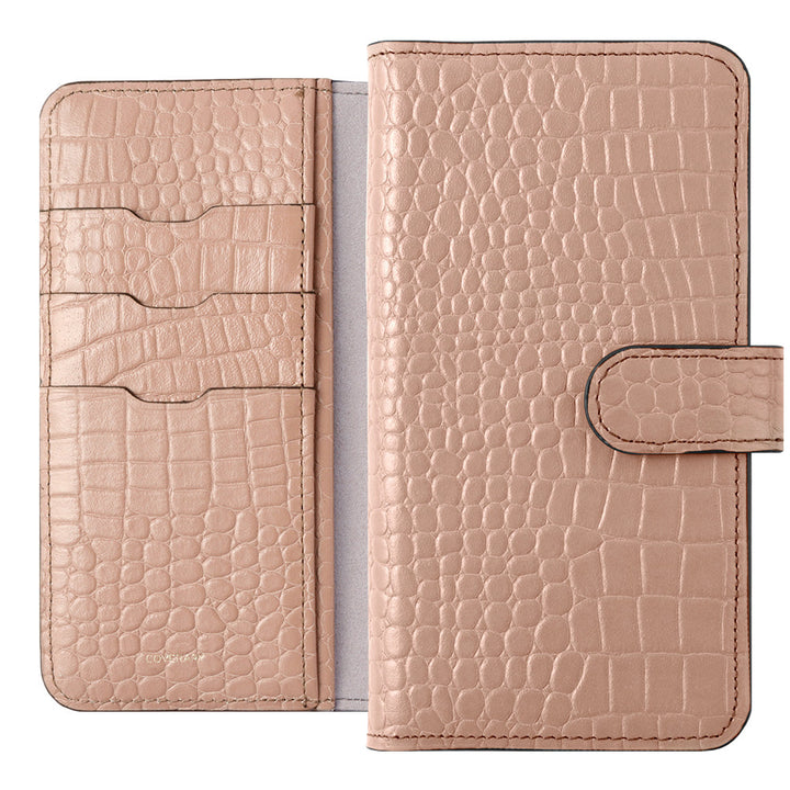 Étui portefeuille en cuir véritable original Domani Croco avec fonction support (avec ceinture) pour la série Google Pixel